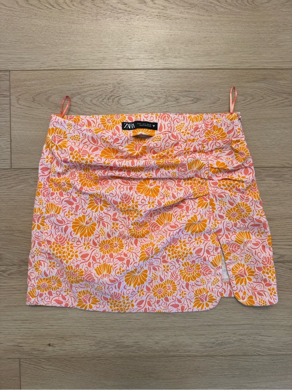Zara Pink and Orange Floral Maxi Skirt